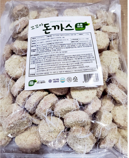 꼬마돈까스 1.7kg 커틀렛 한입 간편 냉동 너겟 돈가스 도시락 밥반찬 간식 어린이집 분식집 식당