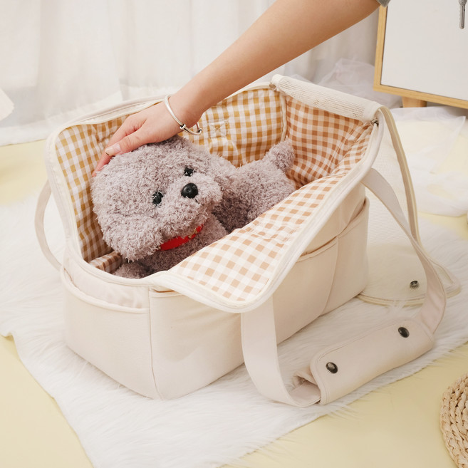 앨리펫 반려동물 이동가방 강아지 고양이 슬링백 아이보리 1개