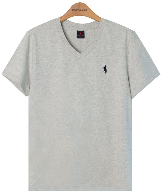 라파클럽 남녀공용 브이넥 반팔 티셔츠