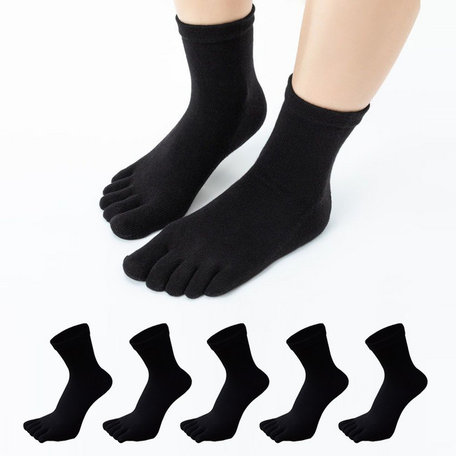 지니마벨 남성 국산 코마사 발가락 양말 장목 5켤레