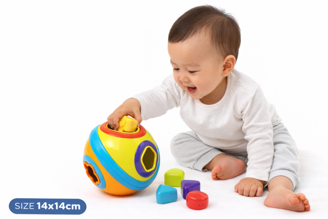 보물찾기 오볼 아기공 도형끼우기 모양 맞추기 소근육 손감각 촉감 발달, 1개, 멀티컬러