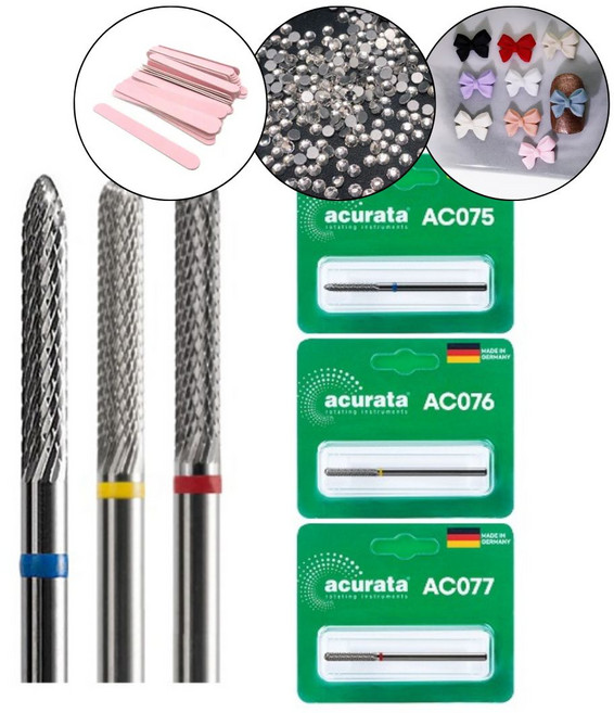 아큐라타 텅스텐 카바이드 베이스 오프 비트 AC075 AC076 AC077 +파츠60알, 1개, AC 075