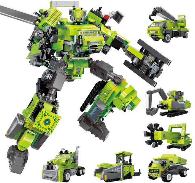 슈퍼빌드 세이버 6종 합체 자동차 로보트 호환 블록, 1개