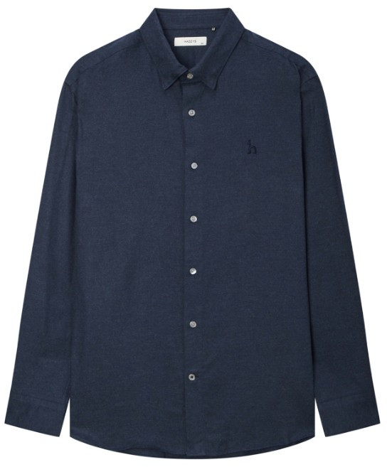 헤지스 네이비 코튼텐셀 헤링본 셔츠 YMHZSH4D502N1