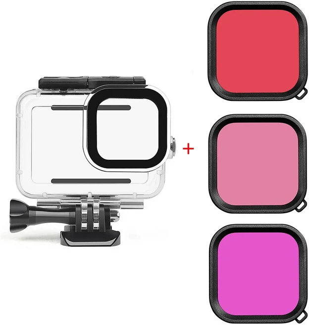 수중 다이빙 보호 커버 렌즈 필터 부력 로드 세트 60m 하우징 케이스 Gopro Hero 13 9, 05 Kit B