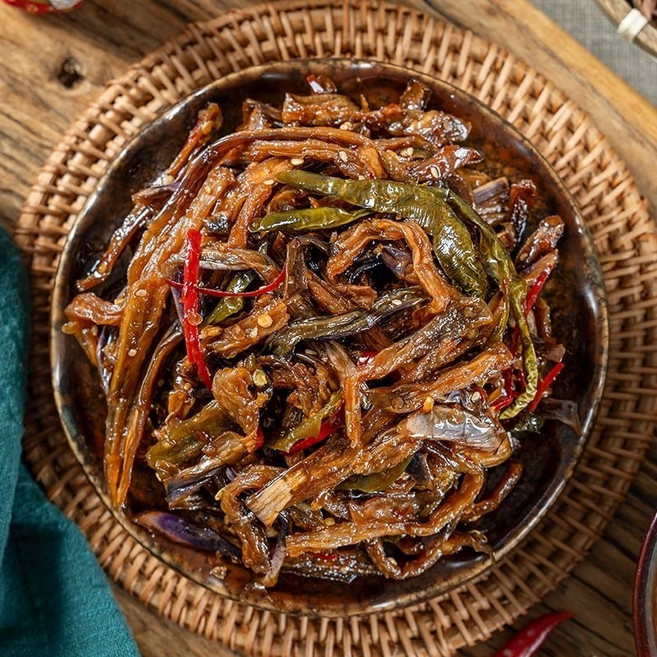 연변식 가지무침 장아찌 매콤한 밥도둑 반찬, 250g x 5봉, 250g