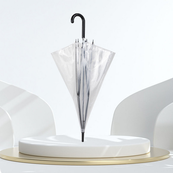 썬더 튼튼 자동 장우산 투명 파스텔 블랙 화이트 검정 비닐우산