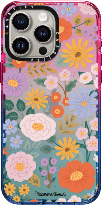케이스티파이 CASETiFY 아이폰 15 프로 맥스 임팩트 케이스 Spring Blooms by Macarena Chomik - 매트 블랙, {Size} {Color} -  코튼 캔디, 1