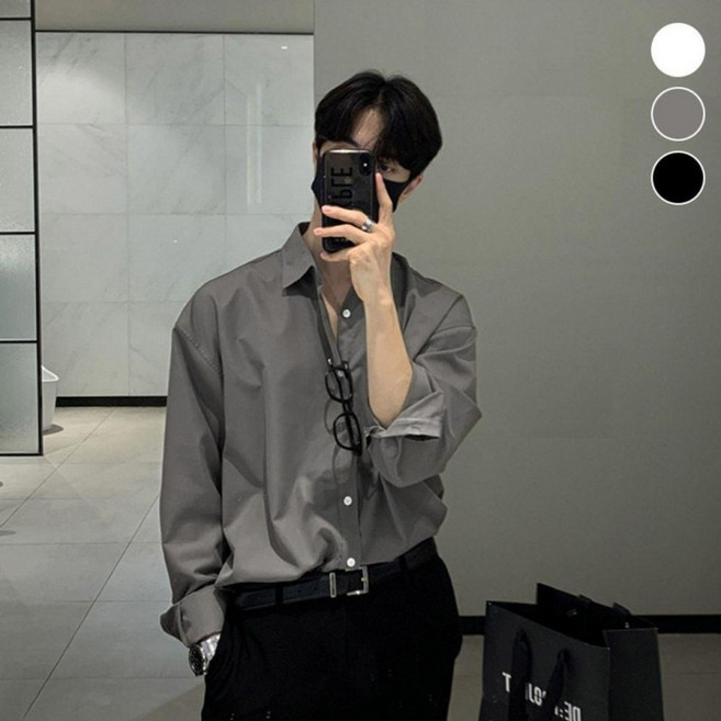 [알파메일] 남성 간절기 루즈핏 긴팔셔츠 남자 셔츠 긴팔