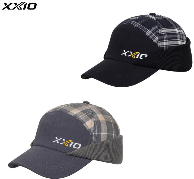 젝시오 방한모 귀달이모자 겨울 골프모자 남성용 체크무늬, 라이트 그레이