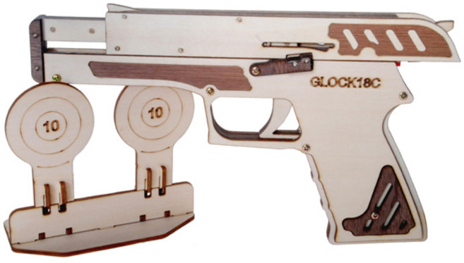 글록18C(GLOCK18C)블로우백 고무줄총, 조립형, 1개