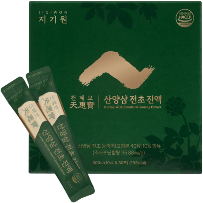 [국립산림과학원 공동개발] 지기원 천혜보 산양삼 전초 진액 농축액 스틱포 30포, 2박스, 300ml