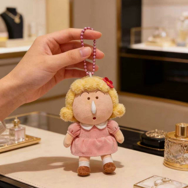 蠟筆小新 周邊阿呆毛絨掛件鑰匙扣, 1個, 阿呆毛絨掛件