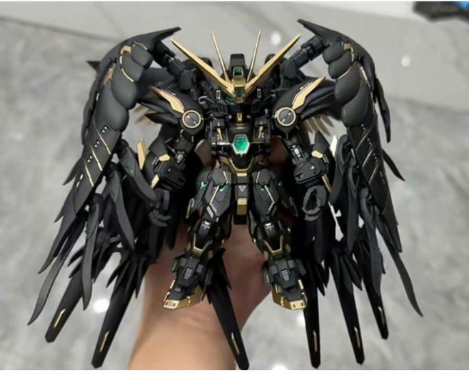 반다이 MGSD 플라잉 윙 제로 건담 EW 엔젤 쉐딩, 완제품 발송, C. 블랙 골드