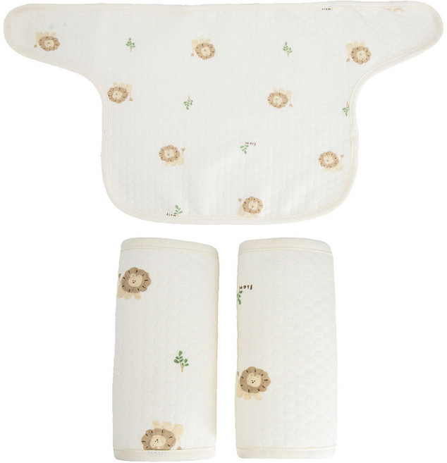 미라클 베이비 신생아 아기띠 침받이 2p + 침패드, 1세트, 사자