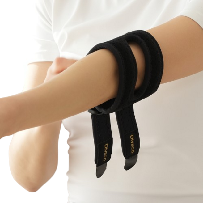 디베코 두 줄 팔꿈치 보호대, 블랙, 1개