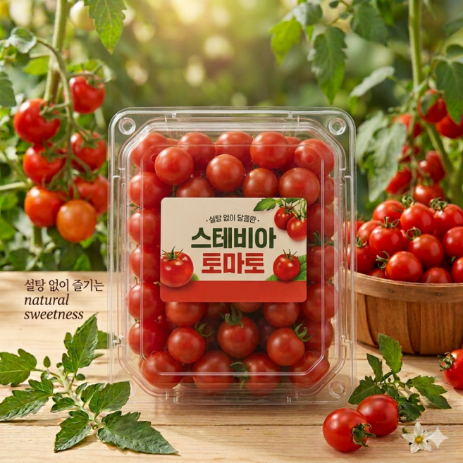 [농협정품] 고당도 스테비아 대추방울토마토 특품, 1박스, 스테비아방울토마토1kg