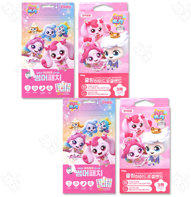 캐치티니핑 썸머패치 24매입 25년제조+쿨링 하이드로겔밴드 18매입 25년제조, 2세트, 썸머패치+겔밴드