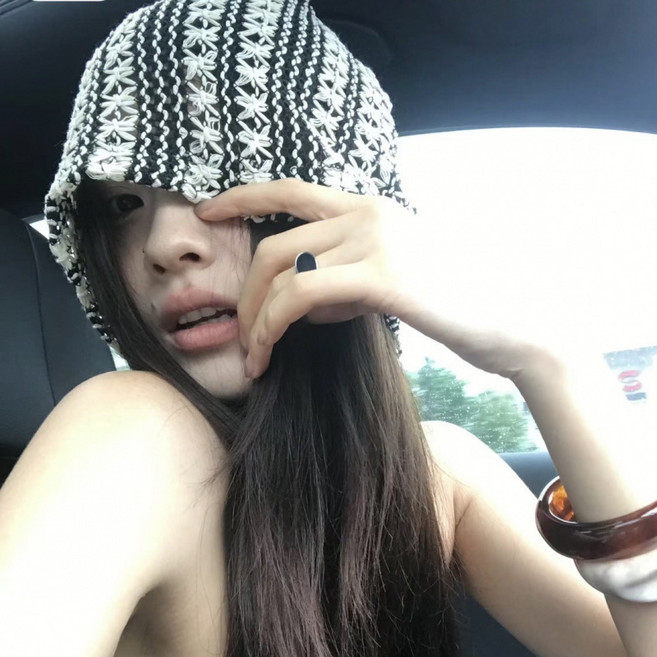 천하오 여자 봄 여름 스트라이프 망사 모자 비니모자 L720