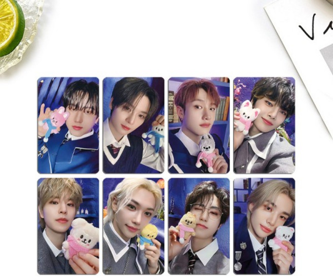 8개 스트레이 키즈 플래시 카드 풀 세트 필릭스 스타 SKZOO 수집 엽서 팬 상품 선물