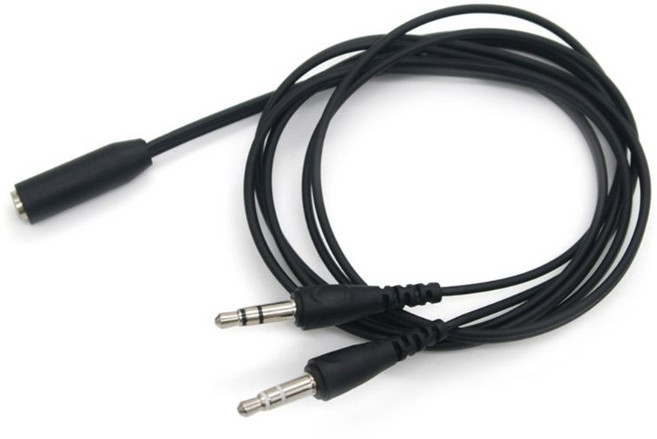 39.37 인치 길이 오디오 케이블 휴대 전화 헤드셋 오디오 컴퓨터 어댑터 케이블 3.5mm 플러그 여성에서 2 개의 남성 스플리터 와이어, 검은색, 검은색, 1개