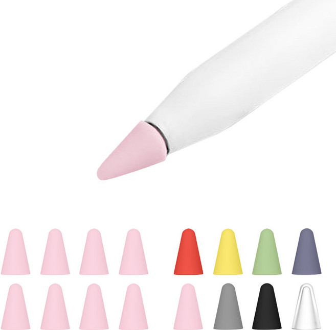 리아몬트 애플펜슬 펜촉 펜슬 팁 커버 실리콘 보호캡, 1세트, 라이트핑크+혼합색상