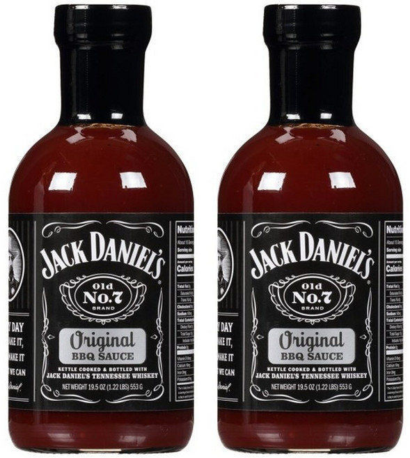 Jack Daniels Original BBQ Sauce 미국 잭다니엘 오리지날 바비큐 스테이크 고기 소스 553g 2병, 2개