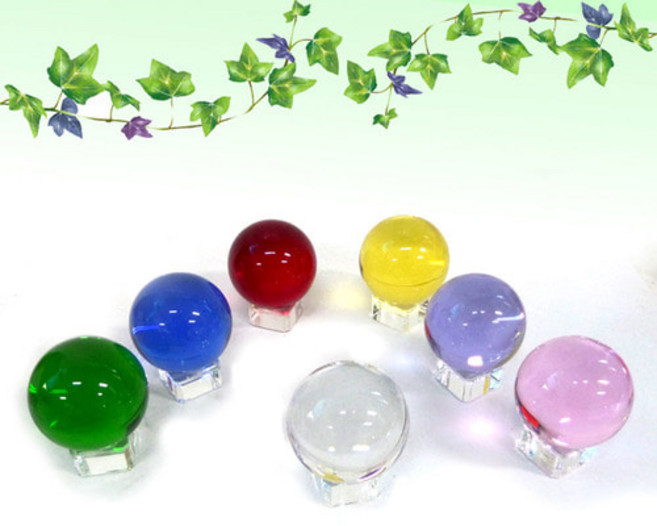 크리스탈구슬 5cm 수정구슬 유리구슬 크리스탈소품, 연보라