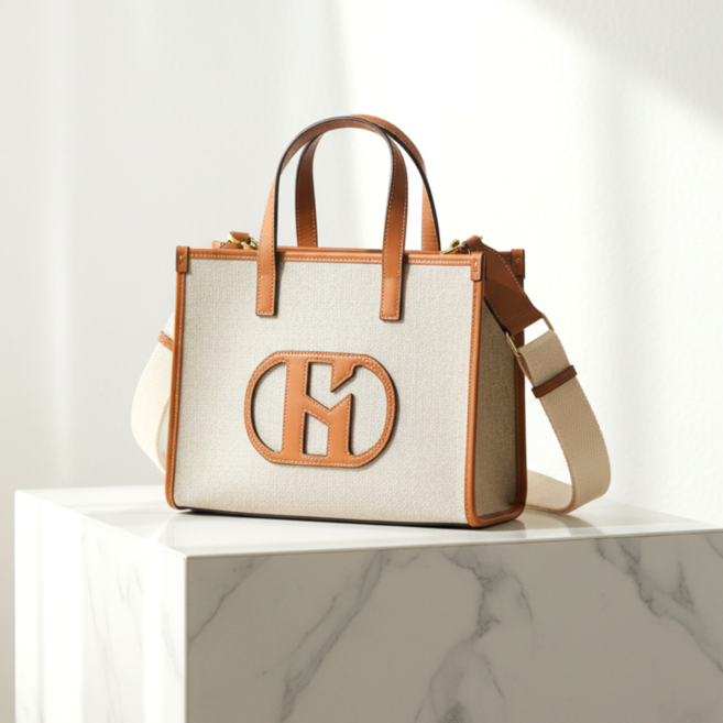 헤지스 베이지 로고장식 셀럽 연예인 최신인기 토트백 미디움