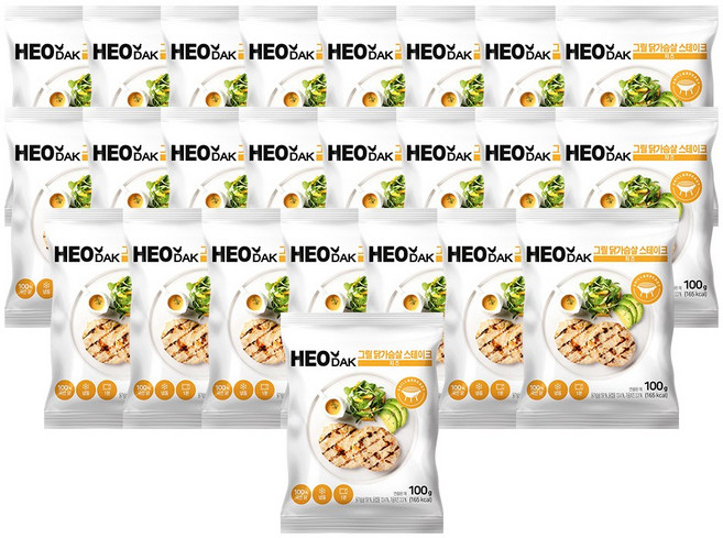 허닭 그릴 닭가슴살 스테이크 치즈맛, 24개, 100g