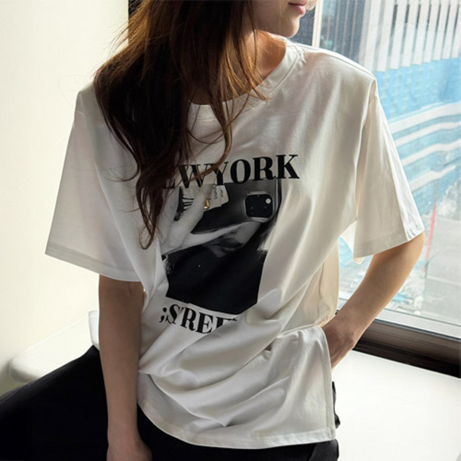 [난닝구]오본리 나염패드박시반팔티