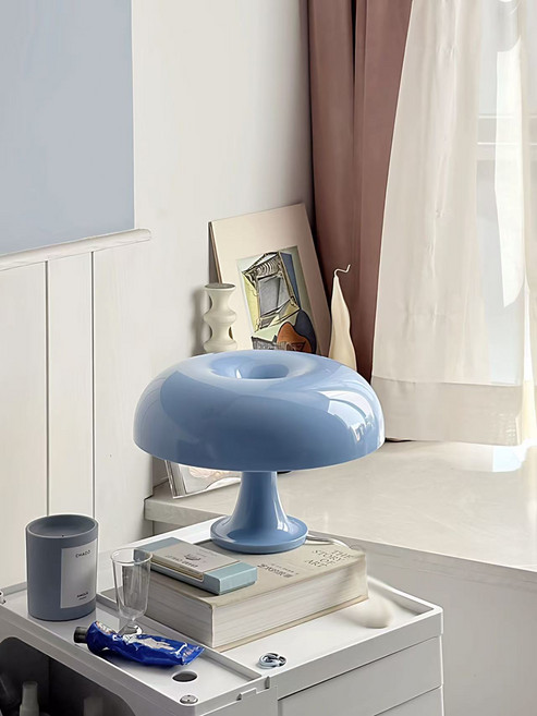 蘑菇造型檯燈 簡約現代風 多色可選 居家裝飾檯燈, 北歐藍系氛圍檯燈.造型桌燈.造型檯燈.辦公桌燈.台燈.床頭檯燈.床頭燈