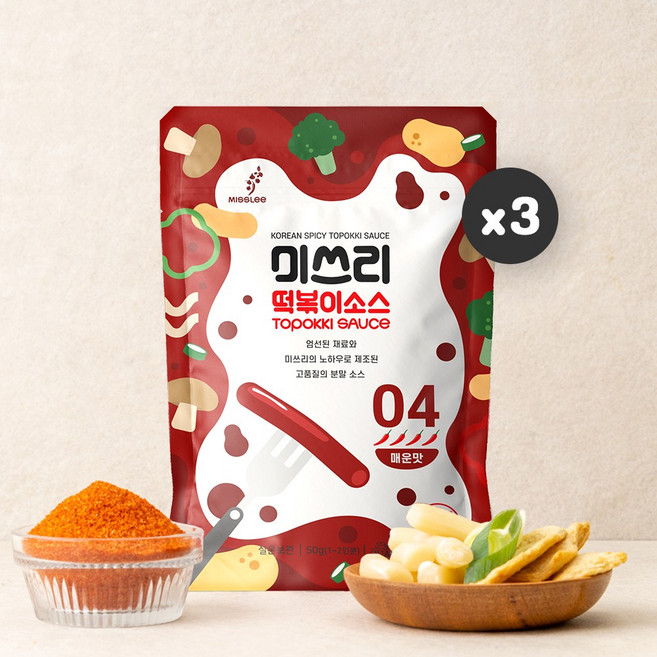 미쓰리 떡볶이 소스 04 매운맛, 100g, 3개