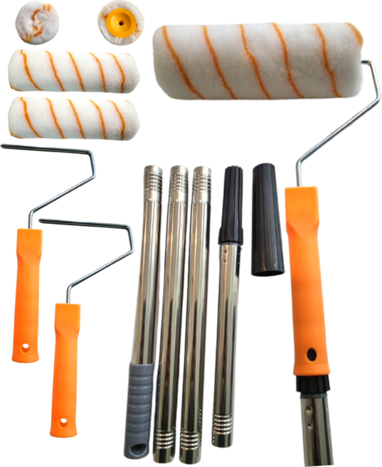 바른 페인트용품 9인치롤러2개 롤러장대, 1세트