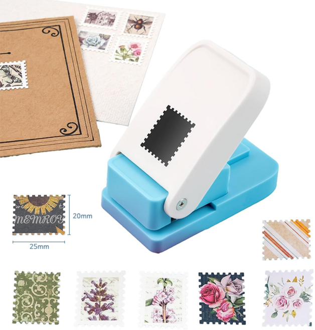 우표 모양 펀칭기 휴대용 종이 펀칭기 대형 20 x 25 mm, 1개