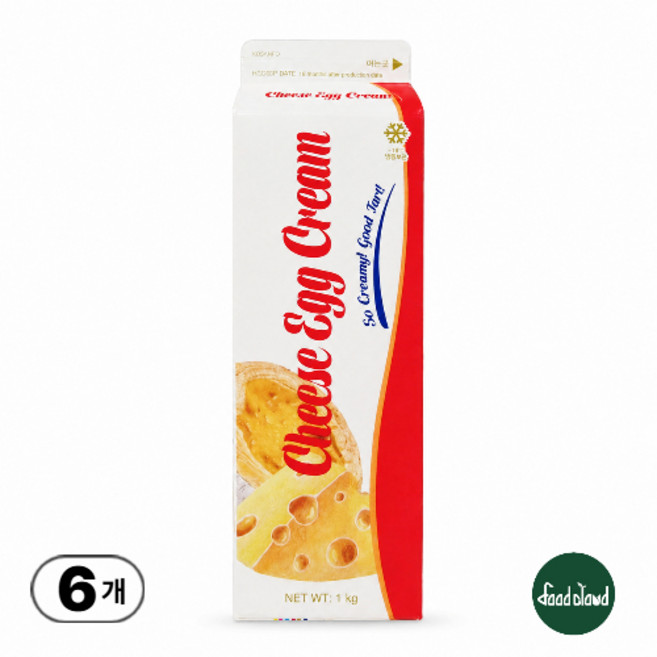치즈에그필링 치즈에그크림 (에그타르트 베이스), 1kg, 6개