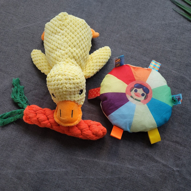 반려동물 강아지 고양이 애착 삑삑이 오리인형 터그놀이 3종, 1세트, A. 노란꽥꽥이