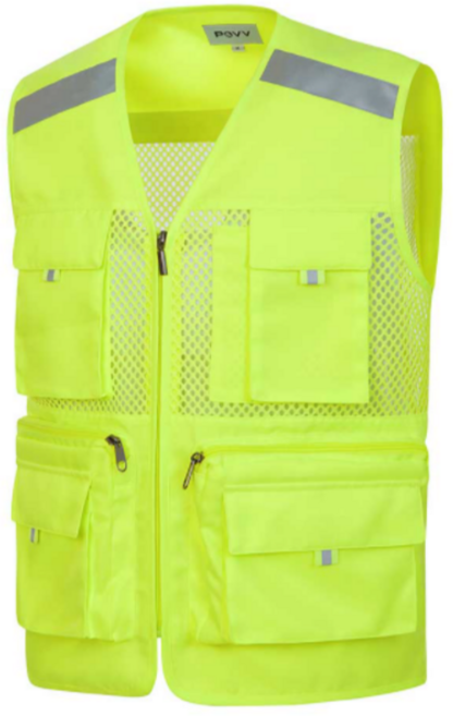 택배 배달 신호수 오토바이 안전 조끼 통풍 야광 형광 수납 여름 조끼, 1개