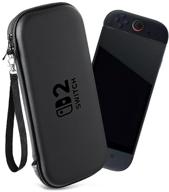 테테즈 닌텐도 스위치2 슬림 휴대용 파우치 케이스 가방, 1개, 블랙, TTZ-SW2-HAL16