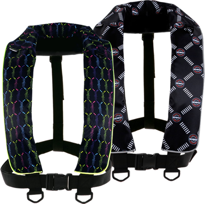 씨울프 캠핑 레져 휴가 낚시 몰디브 자동팽창식 구명조끼, 네온