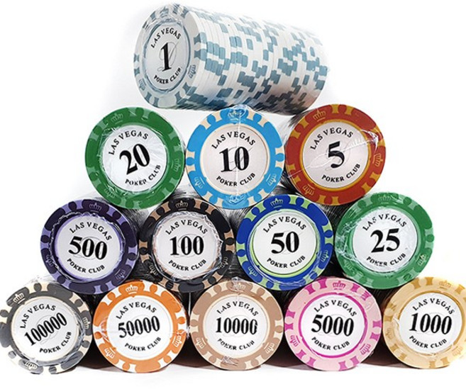 국제규격 경기용 숫자 카지노칩 100P세트 포커칩 볼마커, 02_카지노칩 데칼크레이_100P_5 레드, 1개