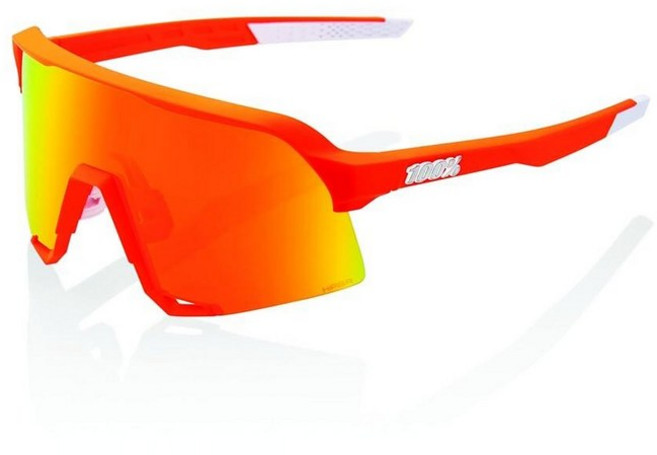 100% S3 LE Elly 24 선글라스 - 유광 블랙 매트 레드 히퍼 파이어 레드 미러_168733, Soft Tact Neon Orange - Hiper