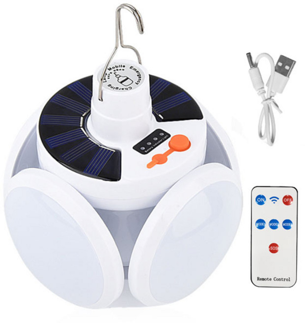 진성 태양광 5방향 원형 걸이등 캠핑등 태양등 실내등 야외조명 리모컨 USB 태양광충전, 1개