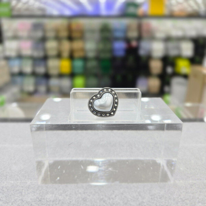 크록스 지비츠 10013760 Silver Pearl and Heart Gem_DJ