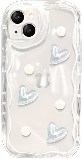 고지비 비비파이 갤럭시 크림물결 하트 입체 TPU 휴대폰 케이스