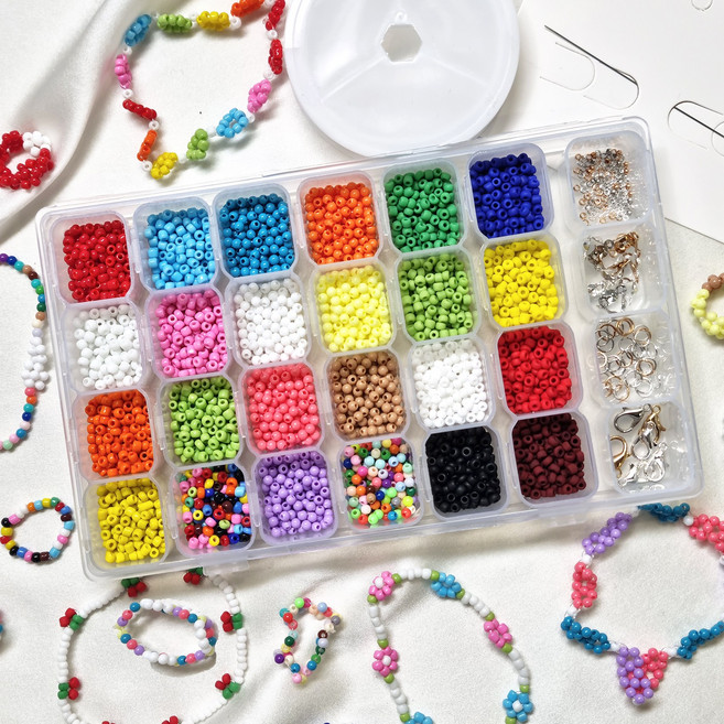 리니팜 시그니처 비즈 공예 세트 키링 팔찌 만들기 DIY, 3. 톤컬러 비비드 츄, 1세트
