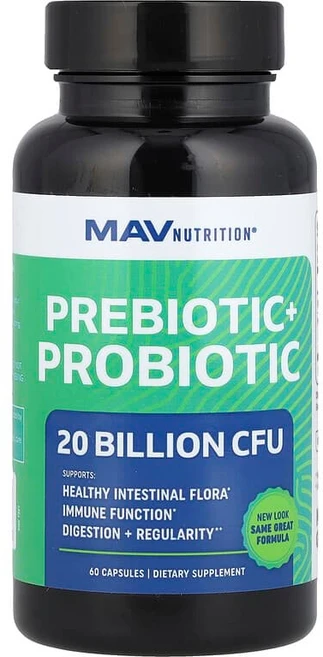 MAV Nutrition 프리-프로 프리바이오틱 플러스 프로바이오틱 베지캡슐 60정, 1개 - 쿠팡
