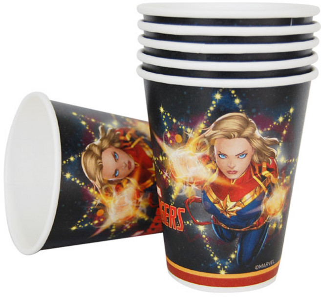 피플스파티 파티컵 240ml 캐릭터 어벤져스, 캡틴마블, 1개, 6개