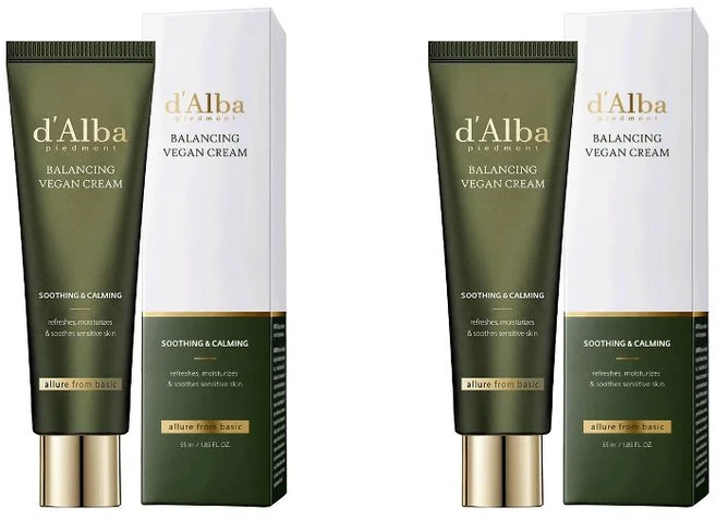d'alba Piedmont 밸러스 비건 크림 55ml 2팩 - 쿠팡