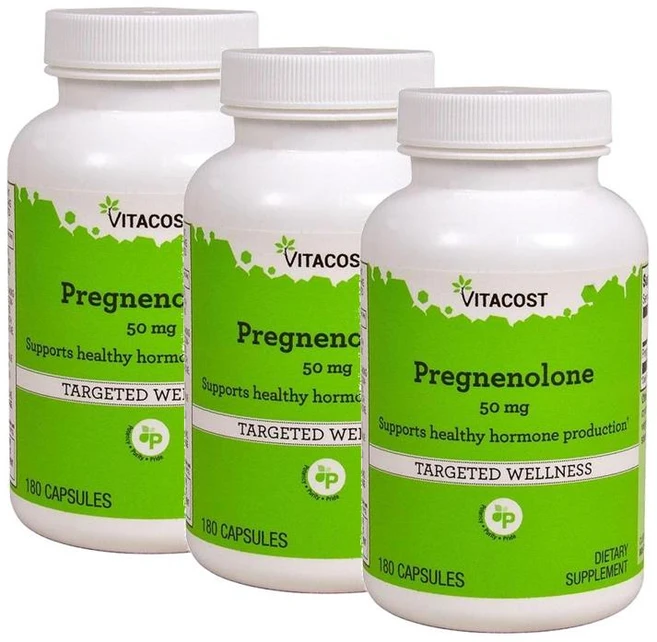 비타코스트 프레그네놀론 50mg 캡슐 Vitacost Pregnenolone, 3개, 180정 - 쿠팡